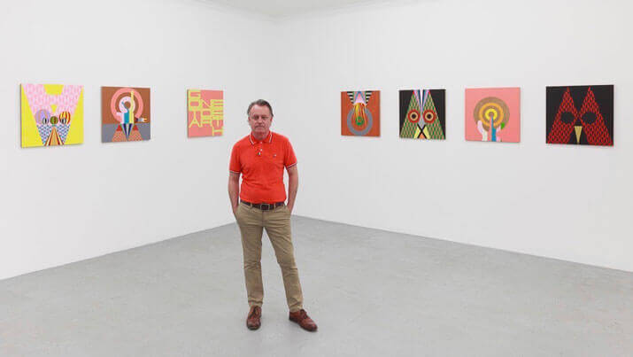 Ron Adams with his work.